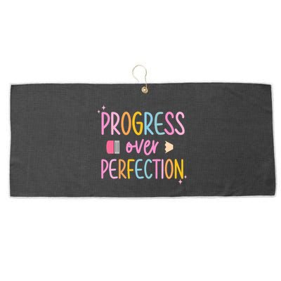 Progress Over Perfection Large Microfiber Waffle Golf Towel