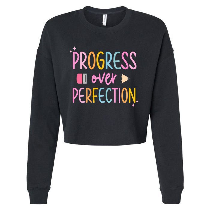 Progress Over Perfection Cropped Pullover Crew