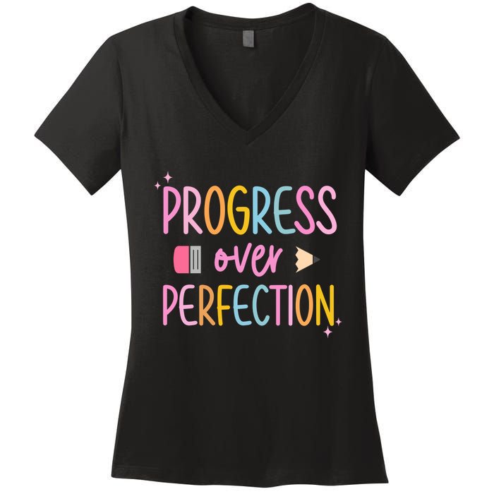 Progress Over Perfection Women's V-Neck T-Shirt