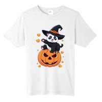 Panda On Pumpkin Witch Hat Pumpkin Face Halloween Panda Tall Fusion ChromaSoft Performance T-Shirt