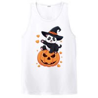 Panda On Pumpkin Witch Hat Pumpkin Face Halloween Panda PosiCharge Competitor Tank