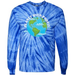 Planet Over Profit Earth Day Environtal Gift Tie-Dye Long Sleeve Shirt