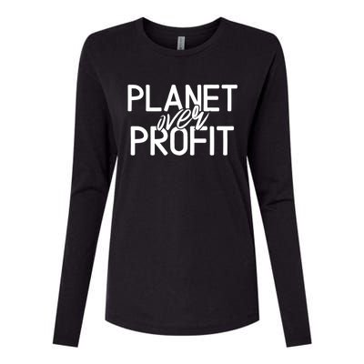 Planet Over Profit Earth Day Environtalism Vintage Gift Womens Cotton Relaxed Long Sleeve T-Shirt