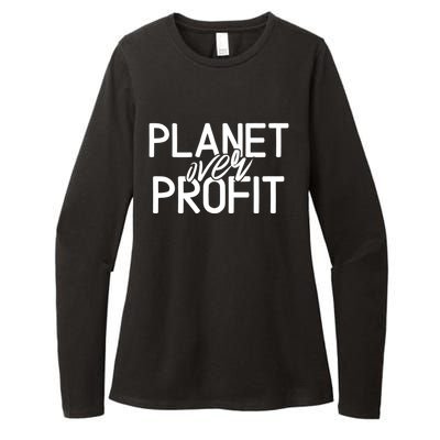 Planet Over Profit Earth Day Environtalism Vintage Gift Womens CVC Long Sleeve Shirt