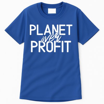 Planet Over Profit Earth Day Environtalism Vintage Gift Tall T-Shirt