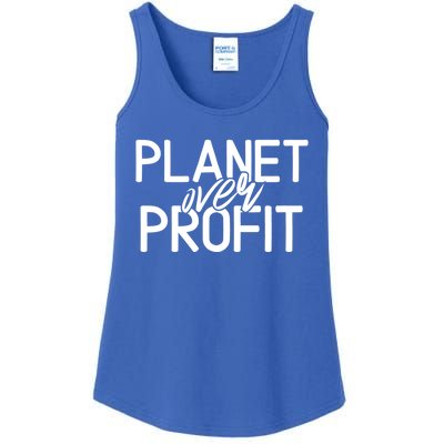 Planet Over Profit Earth Day Environtalism Vintage Gift Ladies Essential Tank