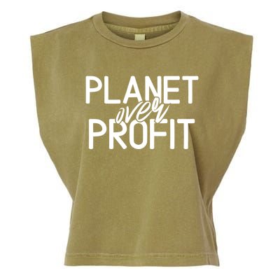 Planet Over Profit Earth Day Environtalism Vintage Gift Garment-Dyed Women's Muscle Tee