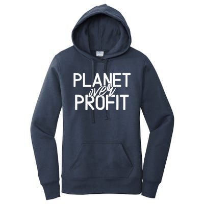 Planet Over Profit Earth Day Environtalism Vintage Gift Women's Pullover Hoodie