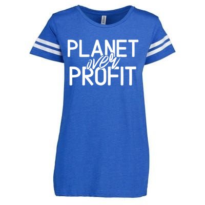 Planet Over Profit Earth Day Environtalism Vintage Gift Enza Ladies Jersey Football T-Shirt