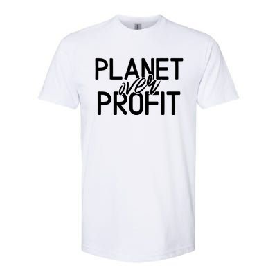 Planet Over Profit Earth Day Environtalism Vintage Gift Softstyle CVC T-Shirt