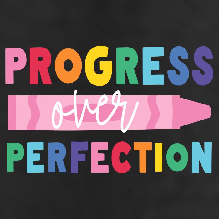 Progress Over Perfection Funny Motivational Teacher School Adult Drive Performance Visor