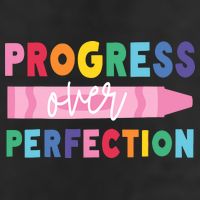Progress Over Perfection Funny Motivational Teacher School 11oz C Handle Ceramic Mug