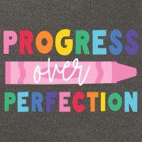 Progress Over Perfection Funny Motivational Teacher School Cotton Canvas Backpack