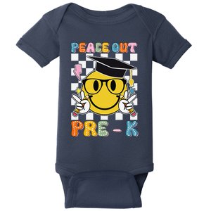 Peace Out Pre K Last Day Of School Smile Face Teachers Baby Bodysuit