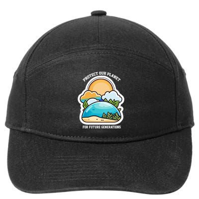 Protect Our Planet For Future Generations 7-Panel Snapback Hat