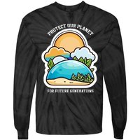 Protect Our Planet For Future Generations Tie-Dye Long Sleeve Shirt