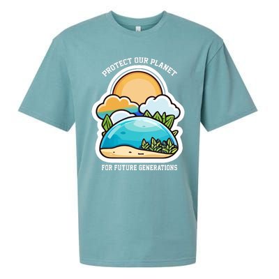 Protect Our Planet For Future Generations Sueded Cloud Jersey T-Shirt