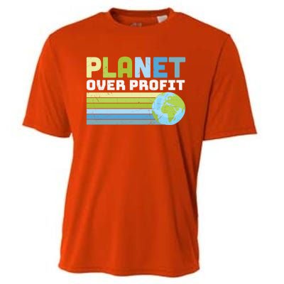 Planet Over Profit Ecofriendly Earth Day Gift Cooling Performance Crew T-Shirt