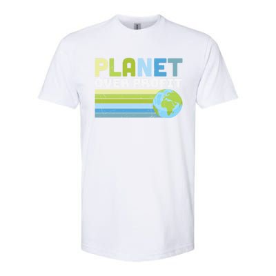 Planet Over Profit Ecofriendly Earth Day Gift Softstyle CVC T-Shirt