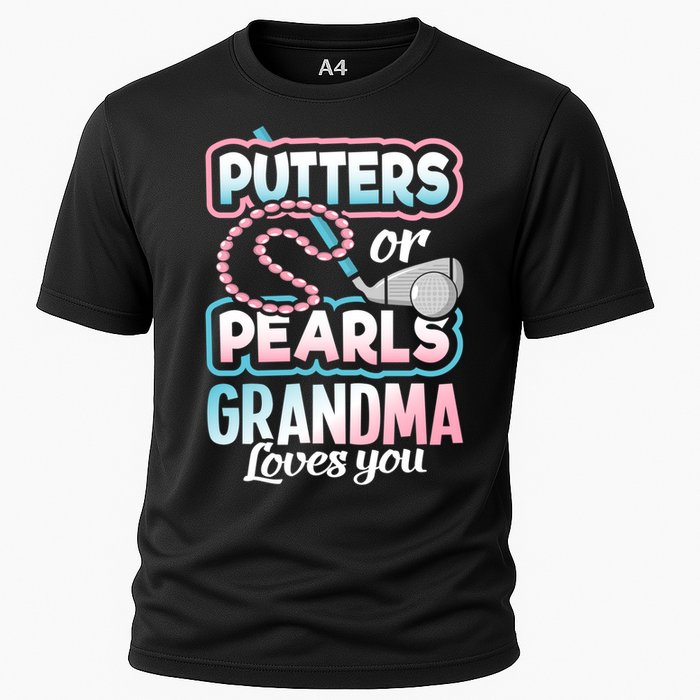 Putters Or Pearls Gender Reveal Grandma Baby Party Supplies Cooling Performance Crew T-Shirt