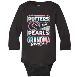 Putters Or Pearls Gender Reveal Grandma Baby Party Supplies Baby Long Sleeve Bodysuit