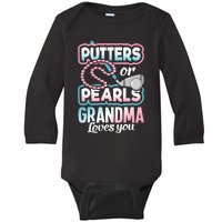 Putters Or Pearls Gender Reveal Grandma Baby Party Supplies Baby Long Sleeve Bodysuit