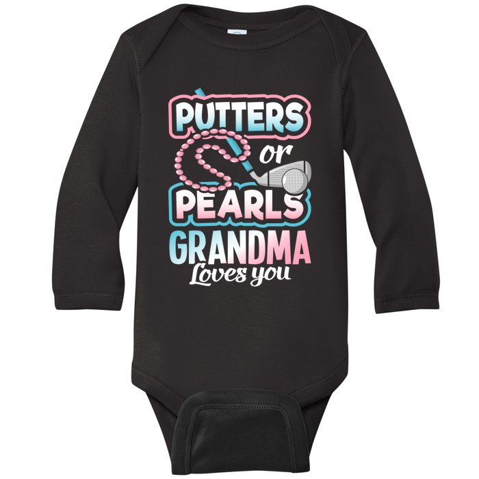 Putters Or Pearls Gender Reveal Grandma Baby Party Supplies Baby Long Sleeve Bodysuit