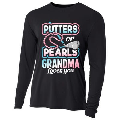 Putters Or Pearls Gender Reveal Grandma Baby Party Supplies Cooling Performance Long Sleeve Crew