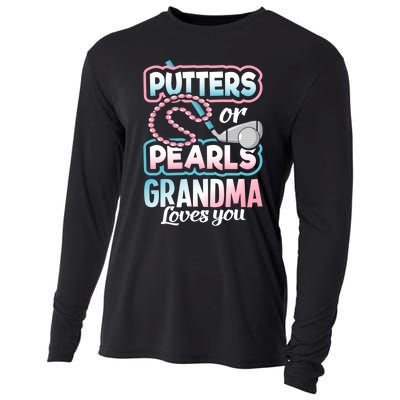 Putters Or Pearls Gender Reveal Grandma Baby Party Supplies Cooling Performance Long Sleeve Crew