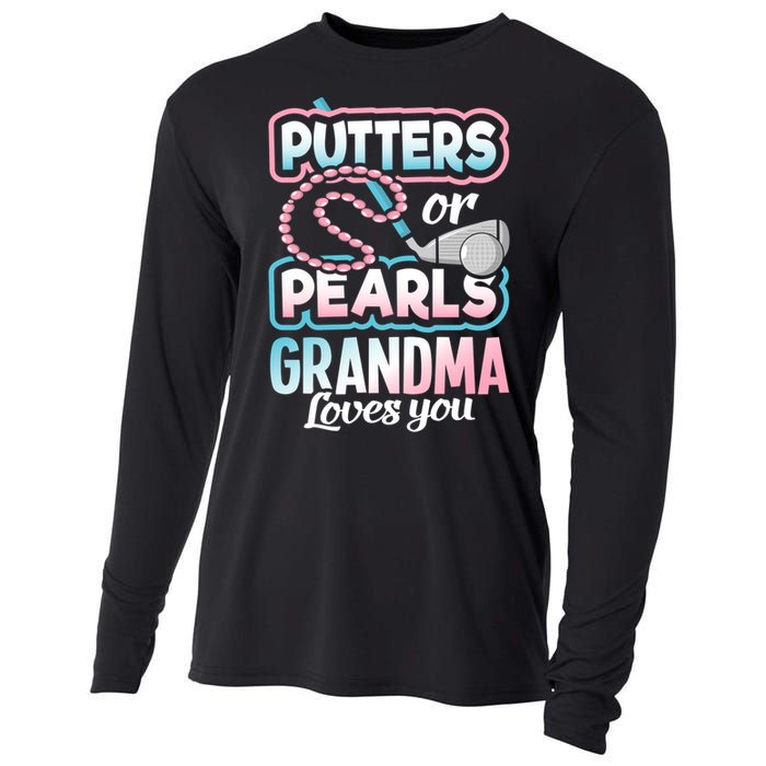 Putters Or Pearls Gender Reveal Grandma Baby Party Supplies Cooling Performance Long Sleeve Crew