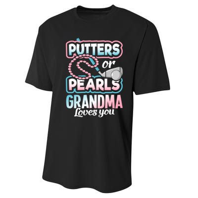 Putters Or Pearls Gender Reveal Grandma Baby Party Supplies Performance Sprint T-Shirt