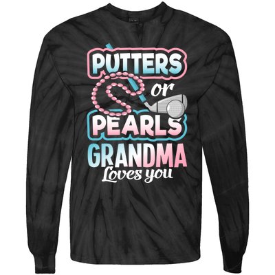 Putters Or Pearls Gender Reveal Grandma Baby Party Supplies Tie-Dye Long Sleeve Shirt