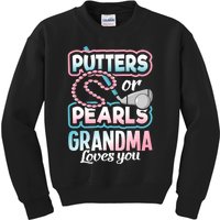 Putters Or Pearls Gender Reveal Grandma Baby Party Supplies Kids Sweatshirt