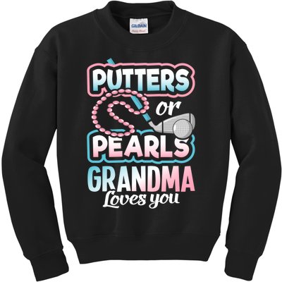 Putters Or Pearls Gender Reveal Grandma Baby Party Supplies Kids Sweatshirt