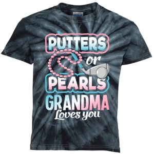 Putters Or Pearls Gender Reveal Grandma Baby Party Supplies Kids Tie-Dye T-Shirt