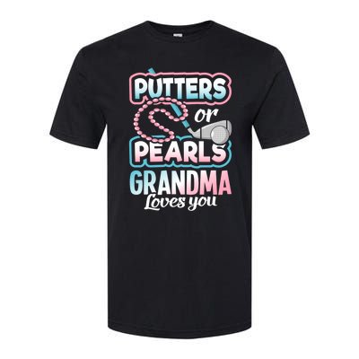 Putters Or Pearls Gender Reveal Grandma Baby Party Supplies Softstyle CVC T-Shirt