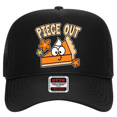 Piece Out Pumpkin Pie Funny High Crown Mesh Back Trucker Hat