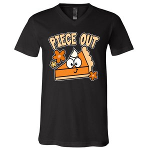 Piece Out Pumpkin Pie Funny V-Neck T-Shirt