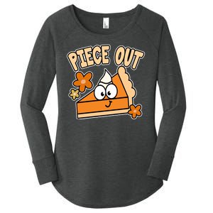 Piece Out Pumpkin Pie Funny Women's Perfect Tri Tunic Long Sleeve Shirt