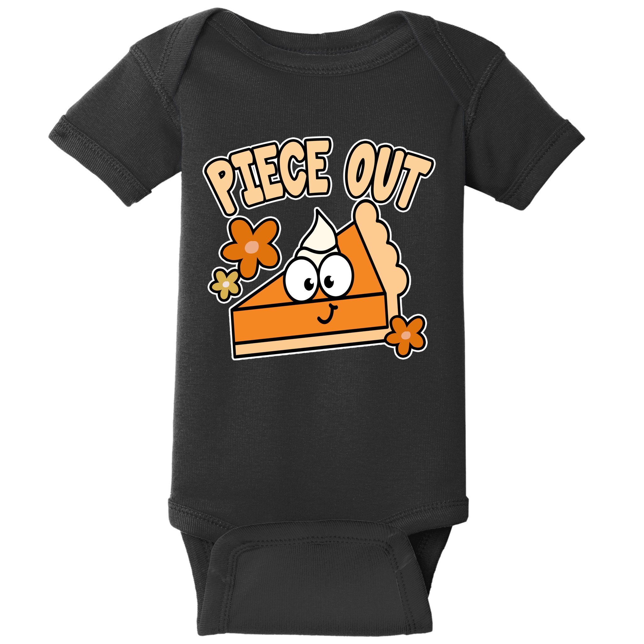 Piece Out Pumpkin Pie Funny Baby Bodysuit