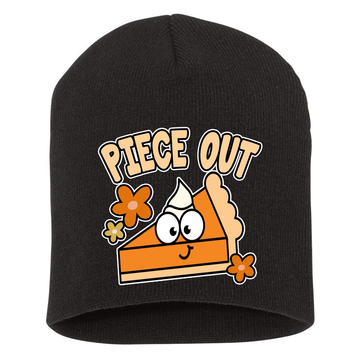 Piece Out Pumpkin Pie Funny Short Acrylic Beanie