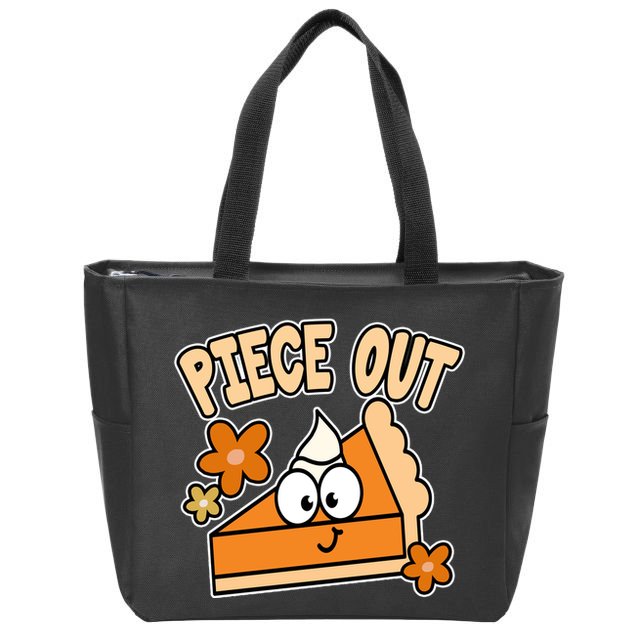 Piece Out Pumpkin Pie Funny Zip Tote Bag
