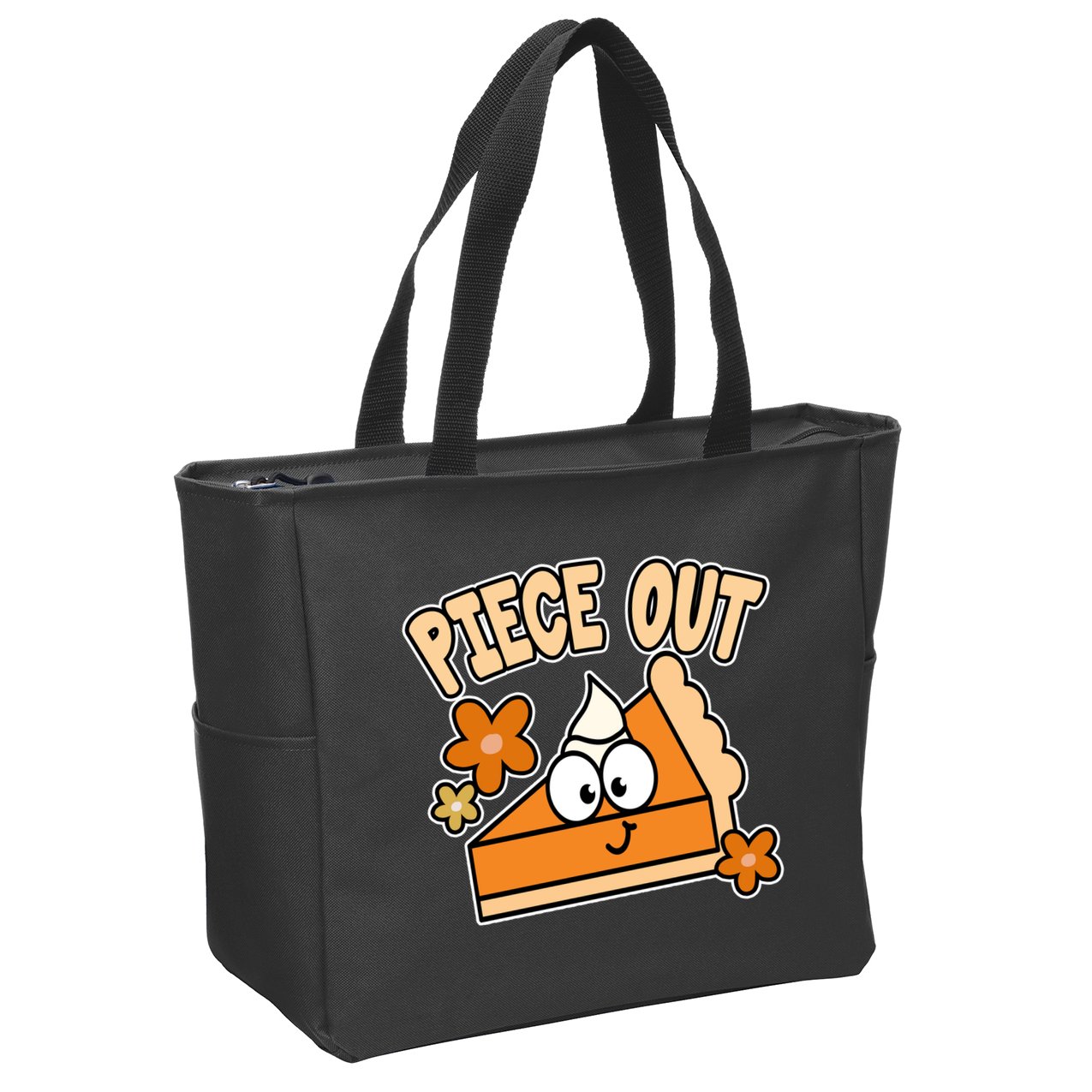 Piece Out Pumpkin Pie Funny Zip Tote Bag