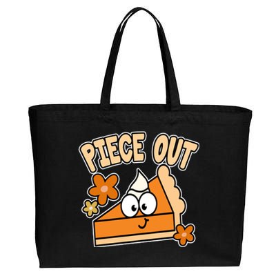 Piece Out Pumpkin Pie Funny Cotton Canvas Jumbo Tote