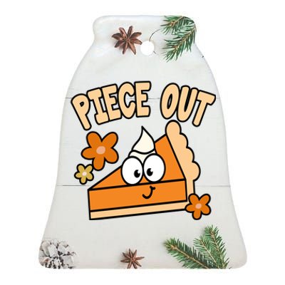 Piece Out Pumpkin Pie Funny Ceramic Bell Ornament