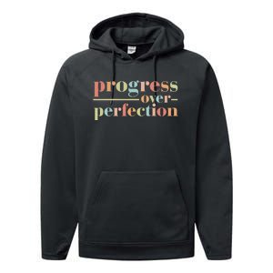 Progress Over Perfection Back to School Teacher Performance Fleece Hoodie