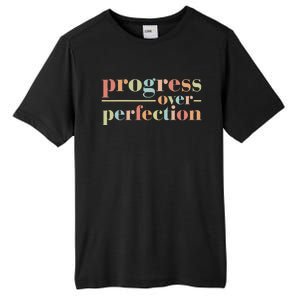 Progress Over Perfection Back to School Teacher Tall Fusion ChromaSoft Performance T-Shirt