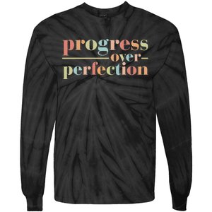 Progress Over Perfection Back to School Teacher Tie-Dye Long Sleeve Shirt