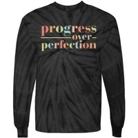 Progress Over Perfection Back to School Teacher Tie-Dye Long Sleeve Shirt