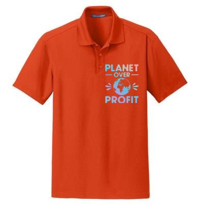 Planet Over Profit Environtalist Earth Day Everyday Cool Gift Dry Zone Grid Polo